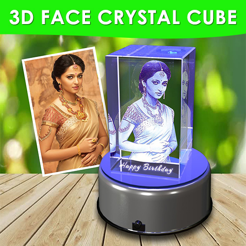 3D Face Crystal Cube