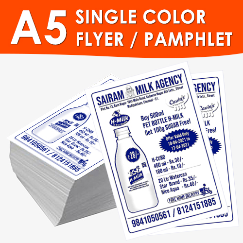 Order Online Single Color Flyers @ Rs.900/- and Printing